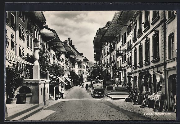 Cartoline postali: Thun, Strassenleben auf der Hauptgasse – Usato da Berlin venduto da bartko-reher