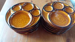 Lot de 12 assiettes rustiques
