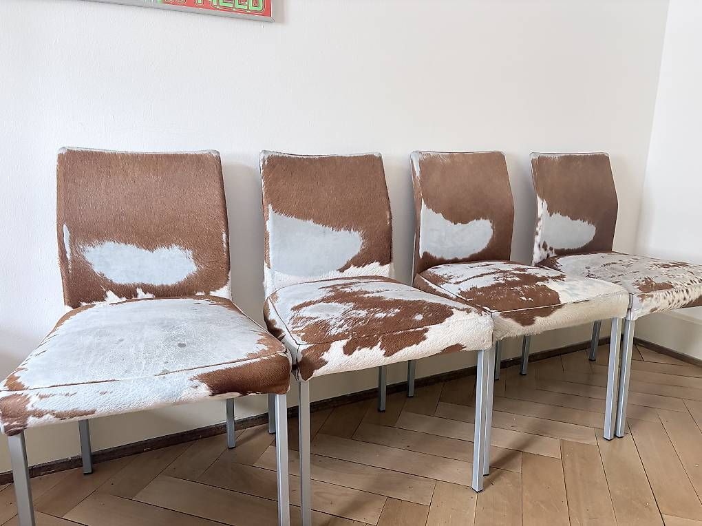 Stühle: 4er Set Kuhfell Stühle – Gebraucht aus Basel von gullugullu