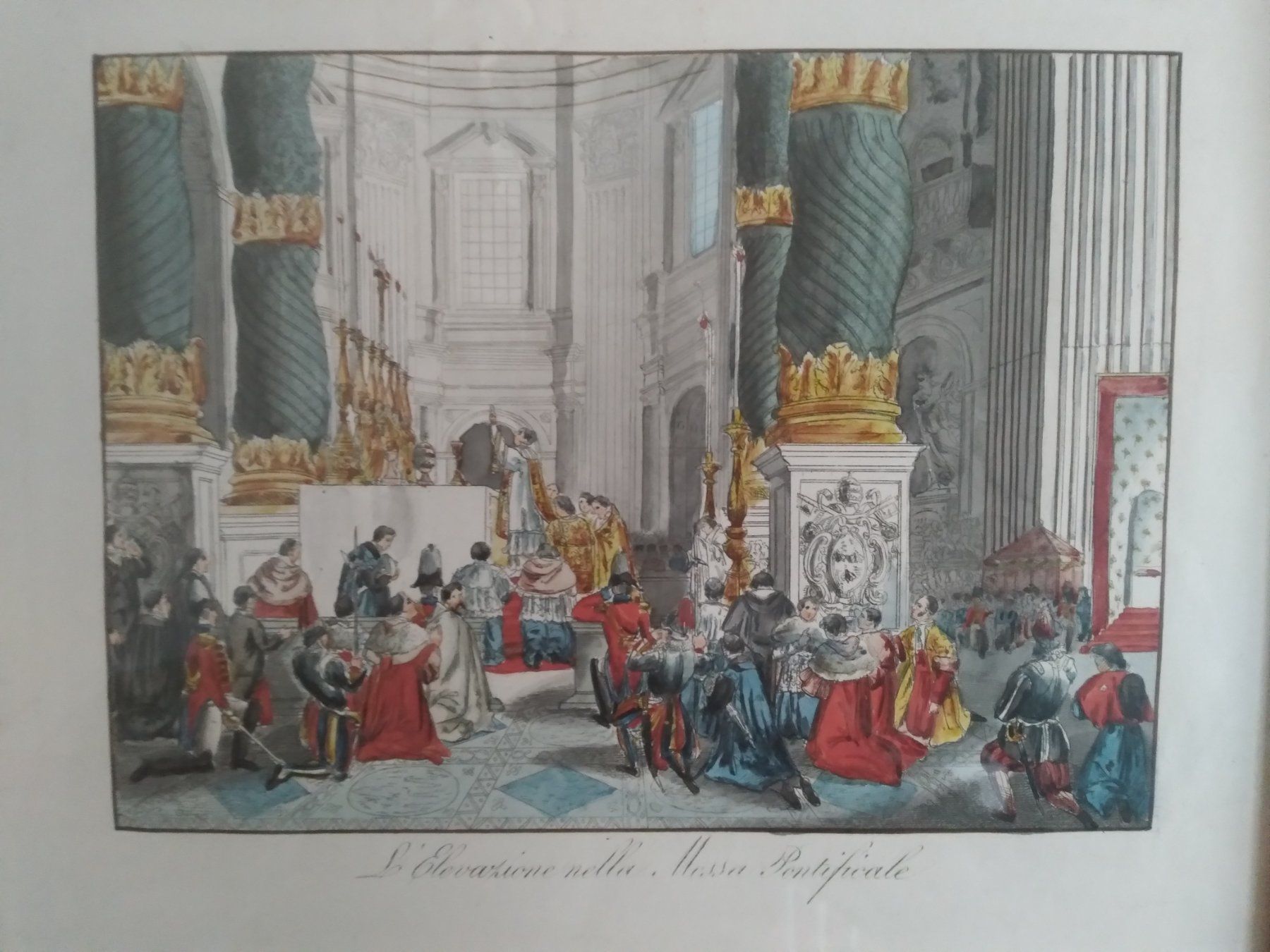 Poster & Bilder: Federzeichnung koloriert / Papst – Gebraucht aus Rieden AG von Hema55