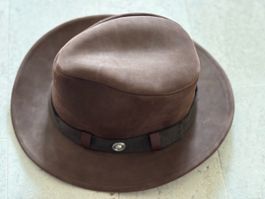 Sam's Action Hats USA, brauner Lederhut Grösse S