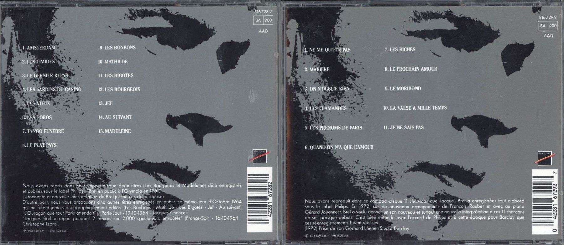 CD: BREL - Grand Jacques - 10 CDs - État correct – Usato da Lausanne venduto da Athanor 9