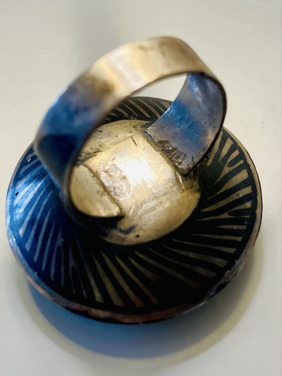 Anelli: Silberring mit blauem Stein Grösse 60 – Usato da Basel venduto da elocin4791 3