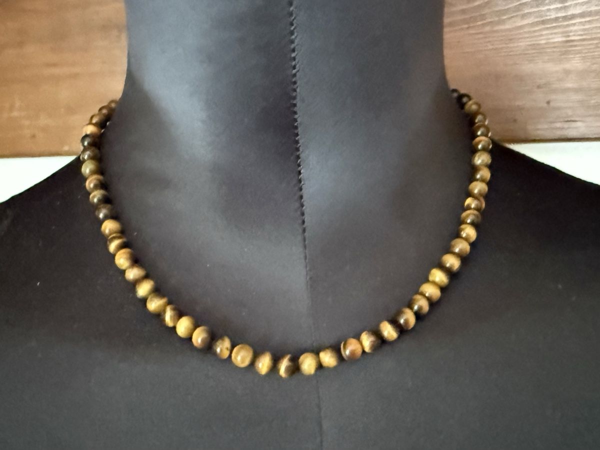 Catenine: Vintage Halskette mit Tigeraugensteinen – Usato da Lamone venduto da LaCantinaMagica 3