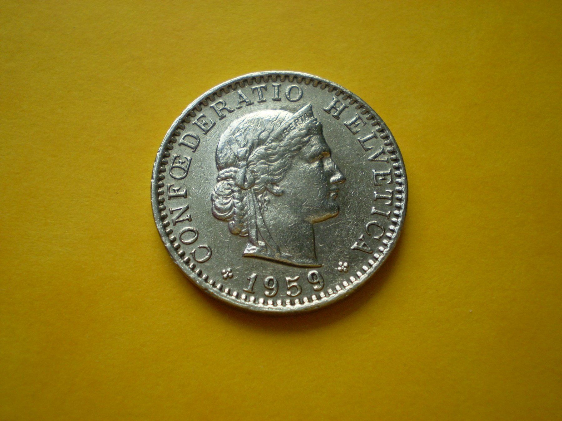 Tutti le monete: CH 20 Rappen - 1959 – Usato da Reinach BL venduto da Dexy62