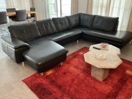 Ecksofa schwarz aus Anilux-Longlife-Softleder