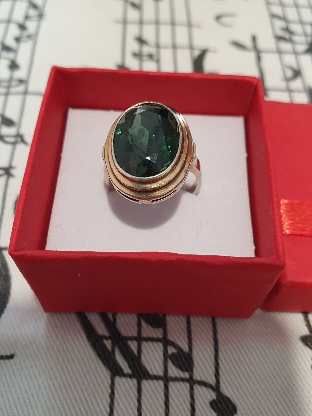 Anelli: Art-Déco Schätzchen - Designer Turmalin Ring in 800er Silber – Usato da Wohlen AG venduto da palmsprings 1