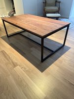 Couchtisch Holz Metallgestell dunkelbraun rechteckig