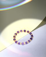 Elastisches Armband aus Amethyst und Citrin