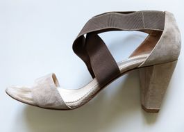 NAVYBOOT : Sandales en cuir suède beige et marron 40