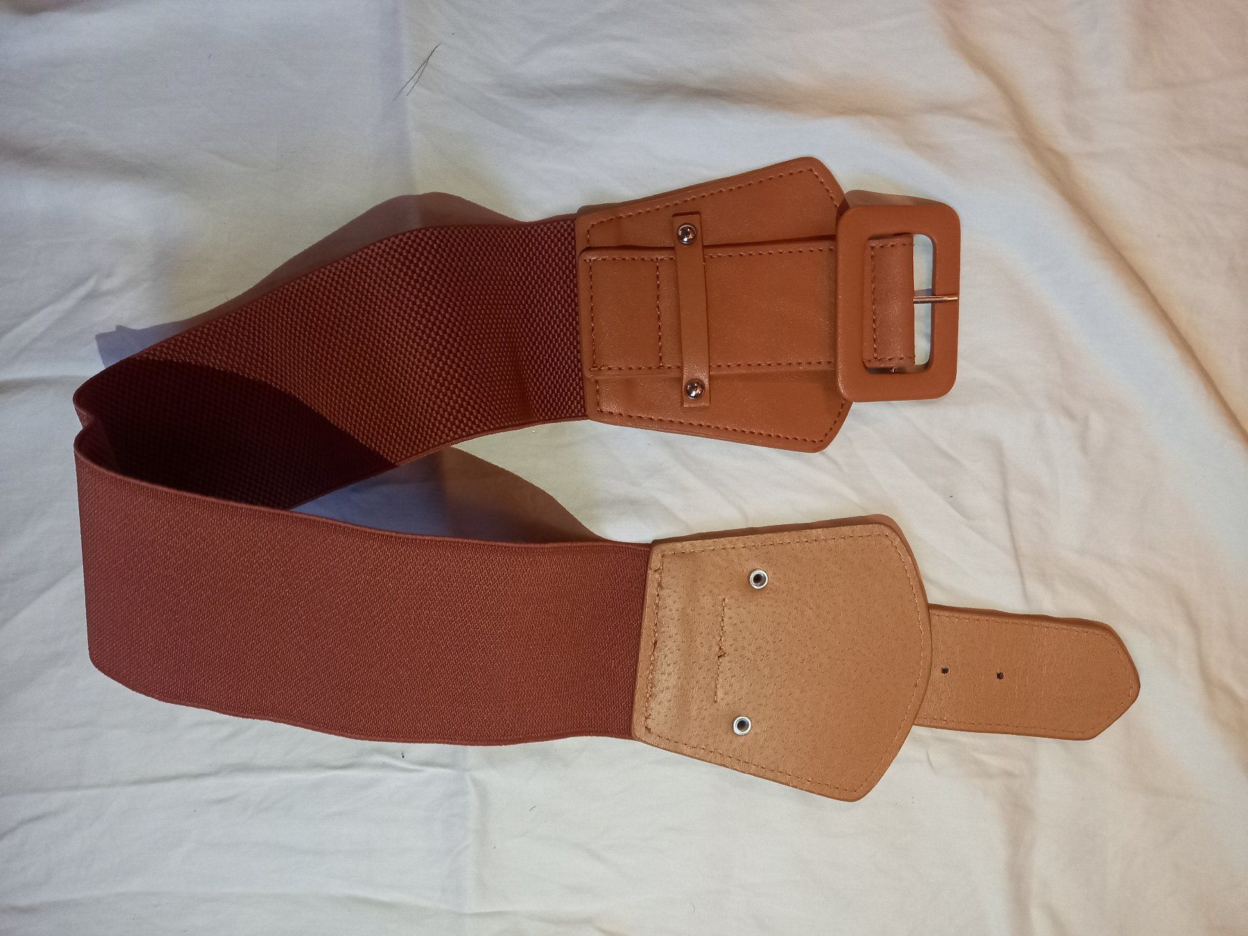 Cinture: Breiter elastischer Gürtel quadratische Schnalle – Nuovo e nell'imballaggio originale da Lausanne venduto da FASHION-WORLD-SHOP 3
