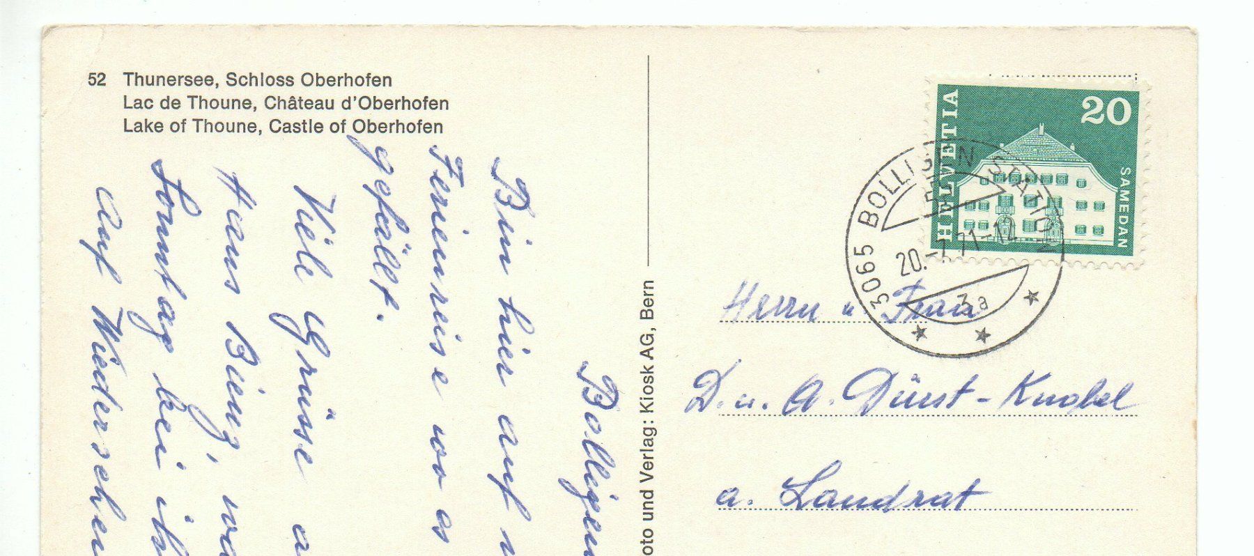 Cartoline postali: OBERHOFEN am Thunersee – Usato da Jona venduto da philajona 1