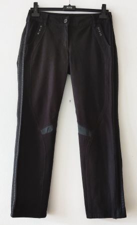 MARC CAIN Stretch Hose Jeans Trousers Leder Streifen N2/36
