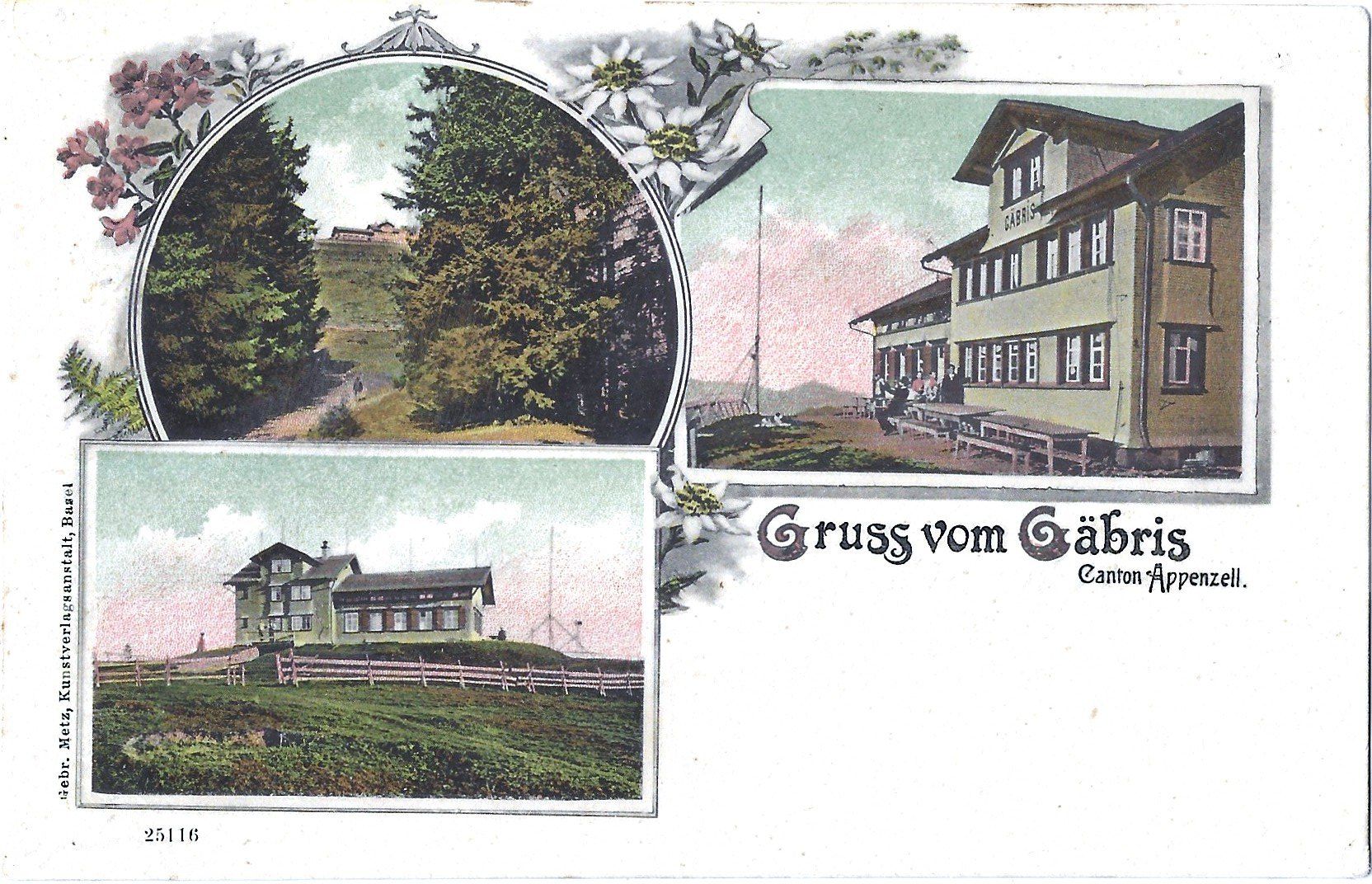 Cartoline postali: Gruss vom  Gäbris  Canton Appenzell. – Usato da Bütschwil venduto da Jackson1A