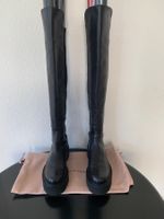 Stuart Weitzman: Edle schwarze Overknee Lederstiefel, 37
