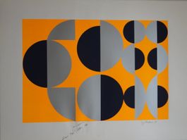 Signierte Lithographie mit Widmung 64x49 cm