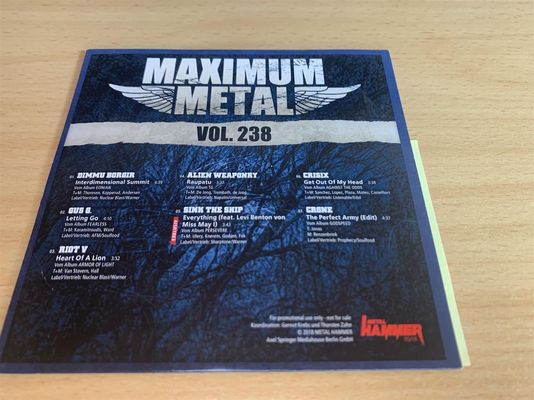 CD: Metal Hammer - Maximum Metal - 8 CD – Usato da Rikon im Tösstal venduto da Alpenmutz 7