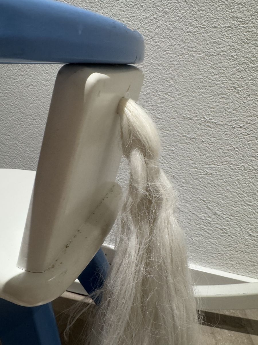 Giocattoli: Schaukelpferd weiss/blau, Holz, gebraucht – Usato da Unterentfelden venduto da Loonah 1