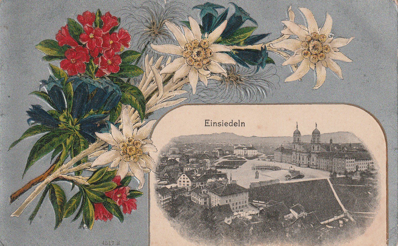 Cartoline postali: Kt.Schwyz-Einsiedeln-Präge Litho 1910 – Usato da uttwil venduto da Koehlerfred