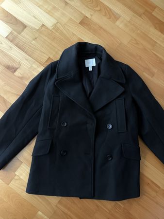 Schwarzer H&M Kurzmantel, Grösse S, Top Zustand für Herbst