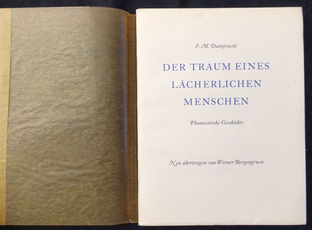 Dostojewski, Traum eines lächerlichen Menschen, 1947 Kaufen auf Ricardo