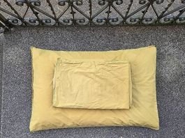 Tolle Schlossberg Bettwäsche 1x 210x200 + 2x 65x100 in Olive