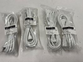 4x Verlängerungs Kabel / Stromkabel 3m weiss (C318)