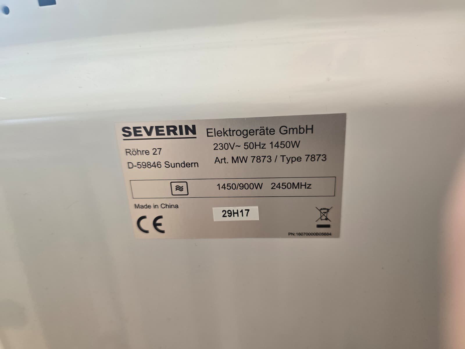 Elettrodomestici da cucina: Mikrowelle SEVERIN MW 7873 – Usato da St. Gallen venduto da anomis_m 3