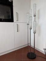 Stehlampe 5-flammig Design Glas Metall schwarz guter Zustand