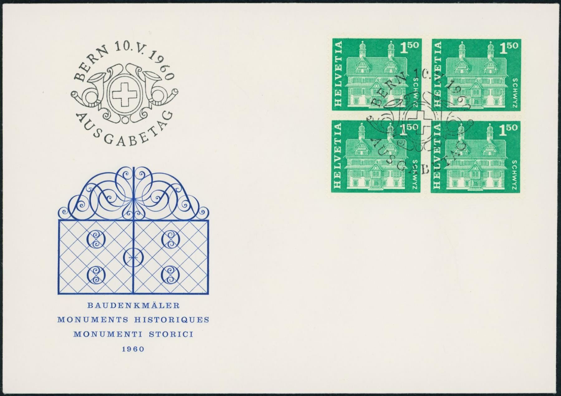 Alle Briefmarken: 1960 - Dauermarken - Ersttagsbrief U4 – Gebraucht aus Schindellegi von leecollect 1