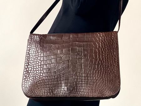 Jil Sander Kroko Pochette mit langem Schulterriemen