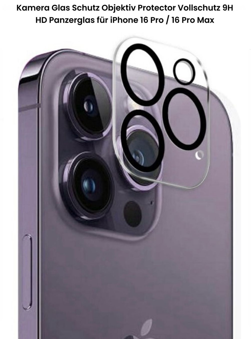 Panzerglass Cover & Protezioni schermo: iPhone 16 Pro Max Kamera Panzerglas Vollschutz HD 9H 3D – Nuovo (secondo la descrizione) da Basel venduto da MY.AIRPODS.SHOP