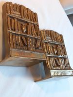 Paar antike schwere Bronze Bücherstützen, 3.840kg