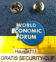 WEF WOLRD ECONOMIC FORUM DAVOS PIN ENAMEL MIT SECURITY-CLIP