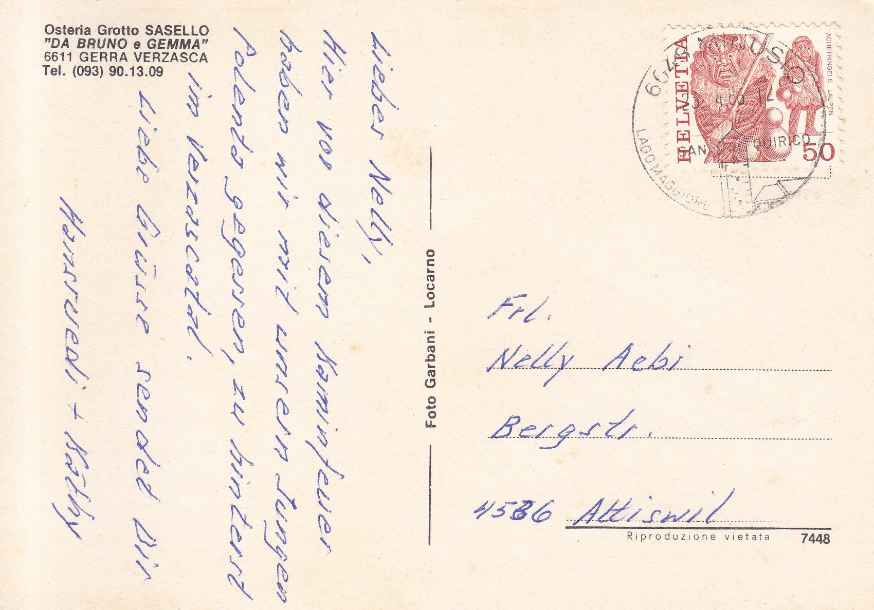 Cartoline postali: Gerra Sasello 1986 – Usato da Bürglen TG venduto da StampGraf 1