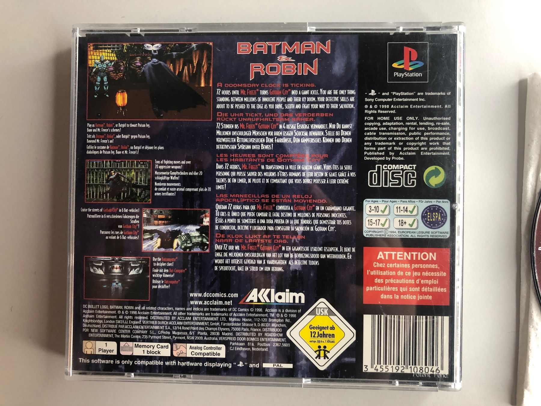 Sony Jeux: Batman & Robin - PS1 – D'occasion à St.gallen par taduz 1