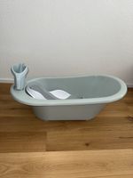 Babybadewanne grün-blau mit Einsatz grau