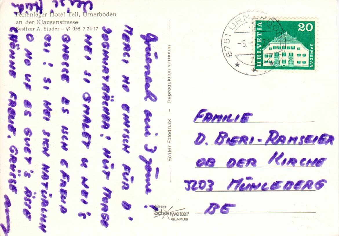 Cartoline postali: Ferienlager Urnerboden – Usato da Wolhusen venduto da Curver9 1