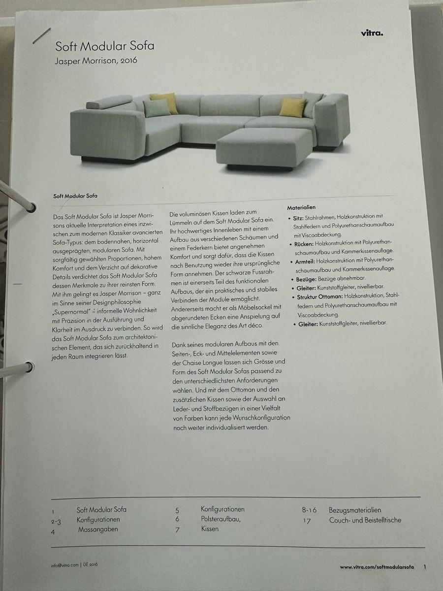 Vitra Sofas: Edles Sofa-Kombination Soft Modular "Jasper Morrison" VITRA – D'occasion à Tannay par elchburki 6