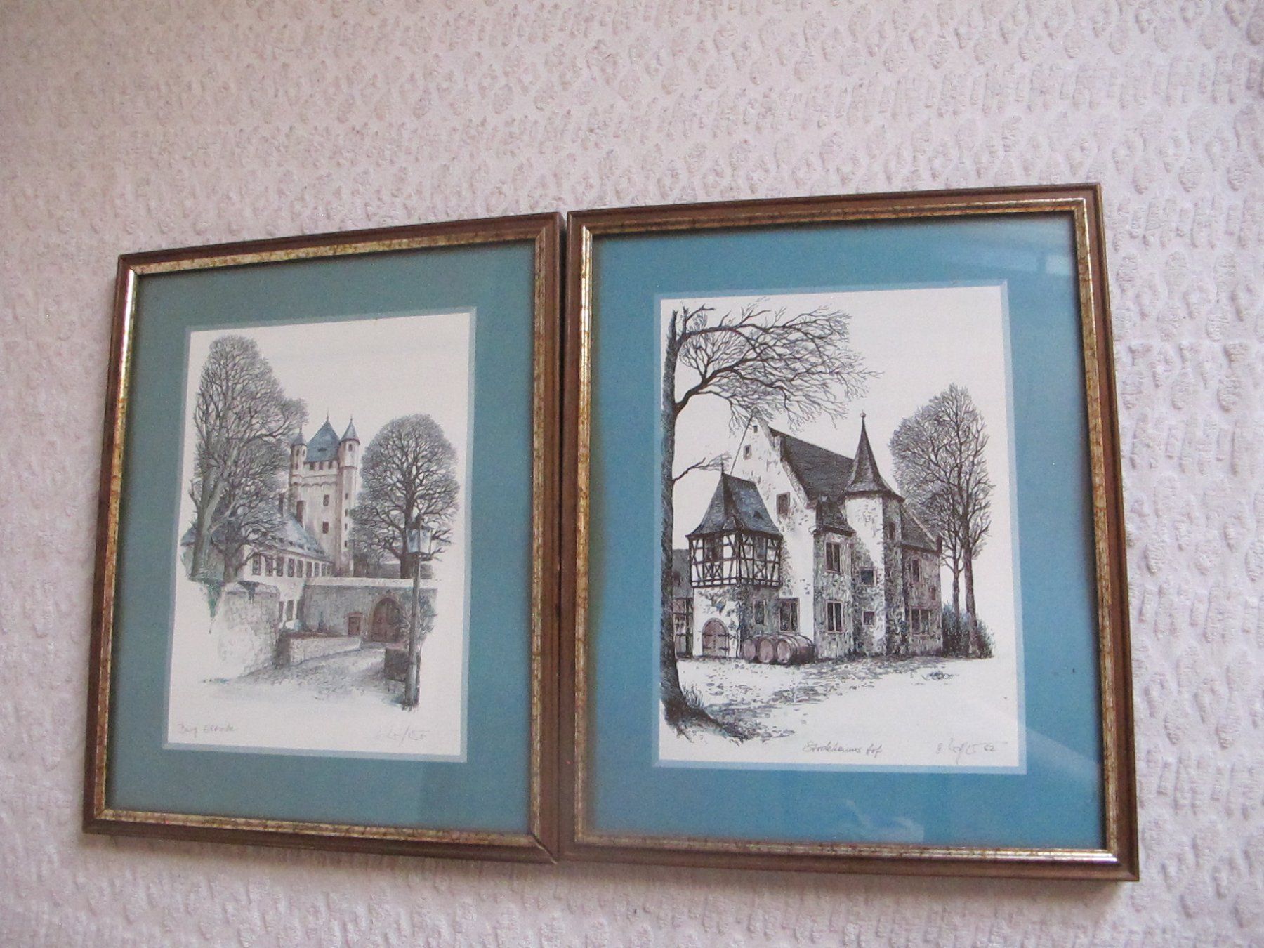 Cornici: 2 x Vintage Bilderrahmen aus Holz hinter Glas – Usato da Löhningen venduto da Chimae67 7