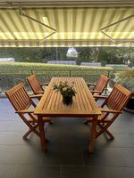 Teak Holz Gartentisch mit 4 Stühlen