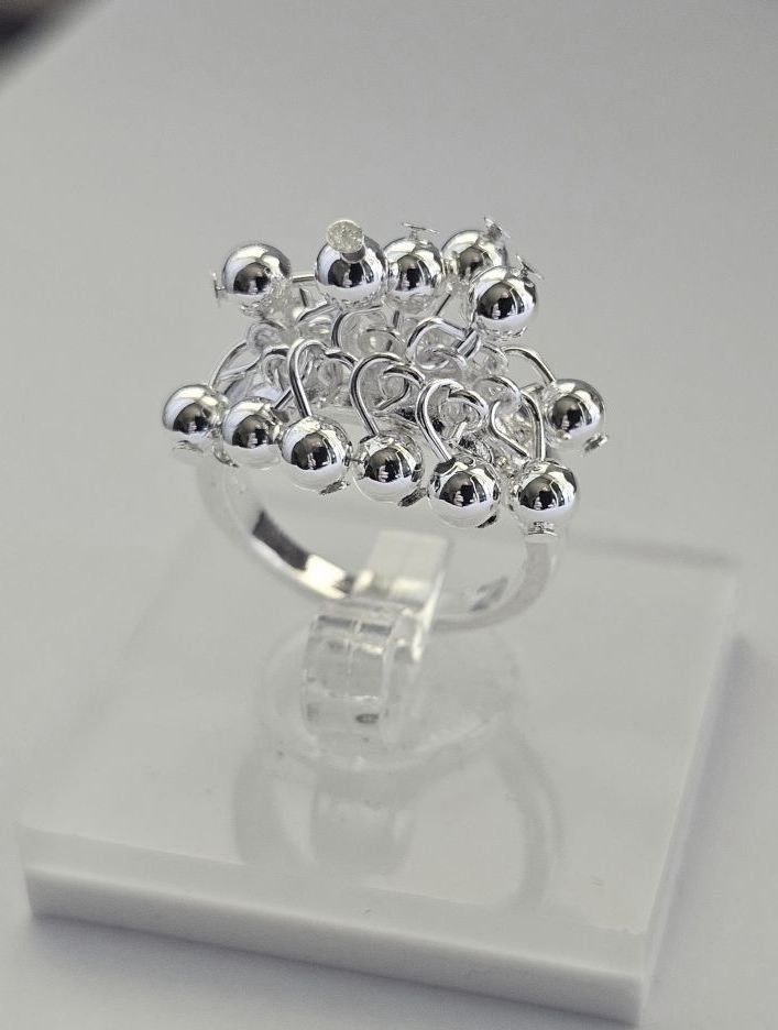 Anelli: Stilvoller Ring, 925 versilbert, Gr. 8 – Nuovo (secondo la descrizione) da Grenchen venduto da maretop 3