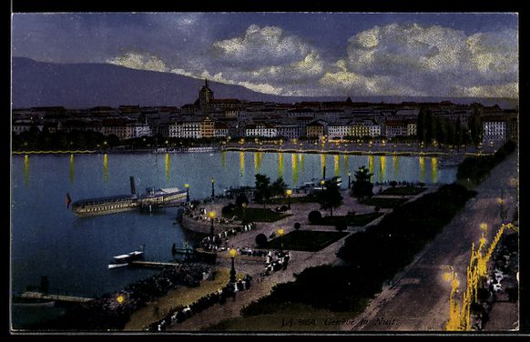 Cartes postales: AK Genève, La nuit – D'occasion à Berlin par bartko-reher