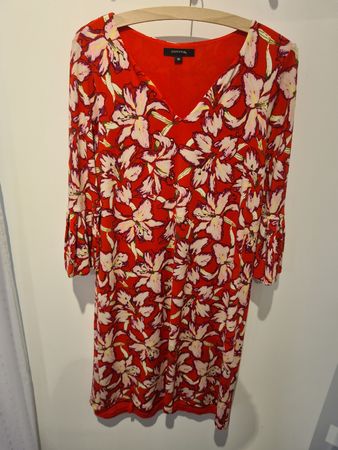 Comma Sommerkleid Gr. 38 Blumenprint Rot-Weiss-Gelb 🌸 