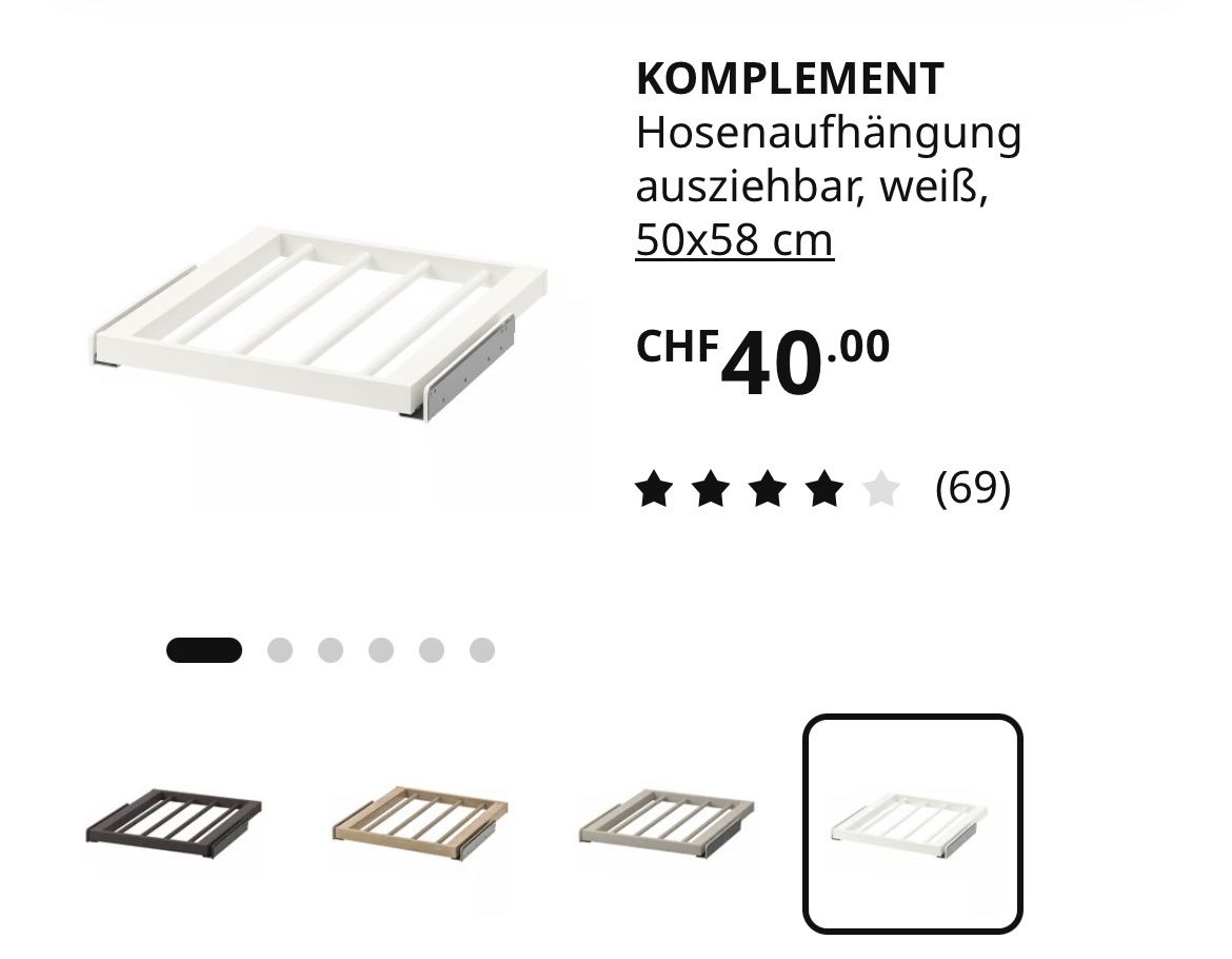 Ikea Appendiabiti: 2x Hosenaufhängung Komplement IKEA – Nuovo (secondo la descrizione) da Zürich venduto da Rehlia 5