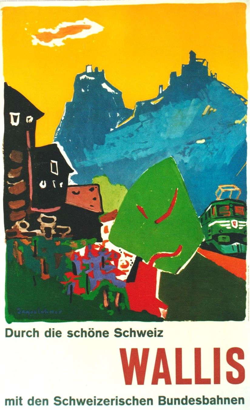 Foto & Immagini: WALLIS SCHWEIZ SBB 1960 - Original Plakat – Usato da Blonay venduto da postercollection