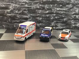 RIETZE/HERPA  1:87 H0 BMW 5er, VW T6.I, MB AMBULANCE