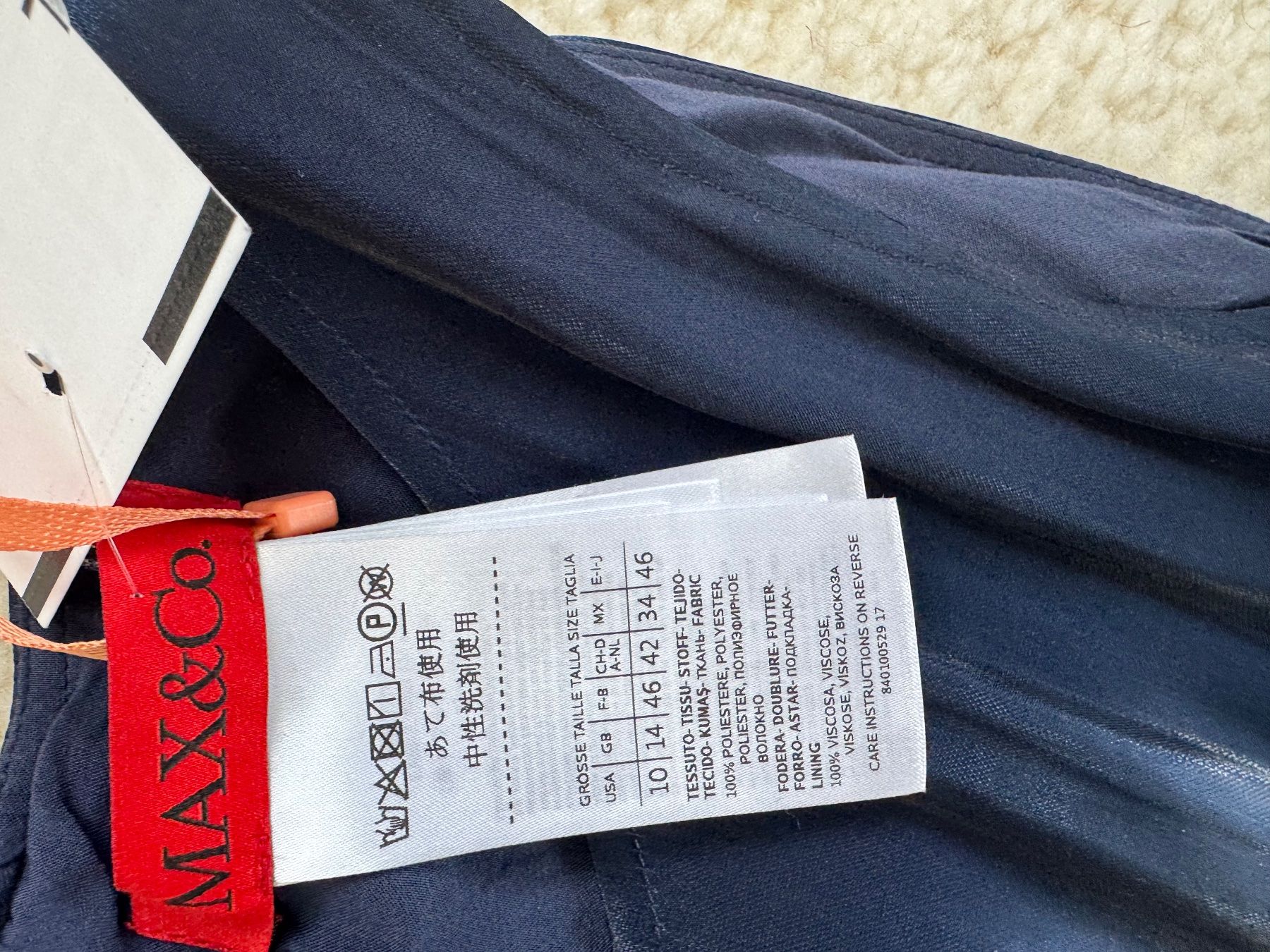 Max Mara Vestiti: MAX&Co Kleid Pargolo Navy Midi CH42 NEU – Nuovo e nell'imballaggio originale da Zuerich venduto da Moochie 2