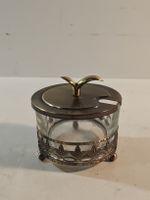 Bonbonniere, Glasdose mit Apfeldeckel, Vintage. (nov485)