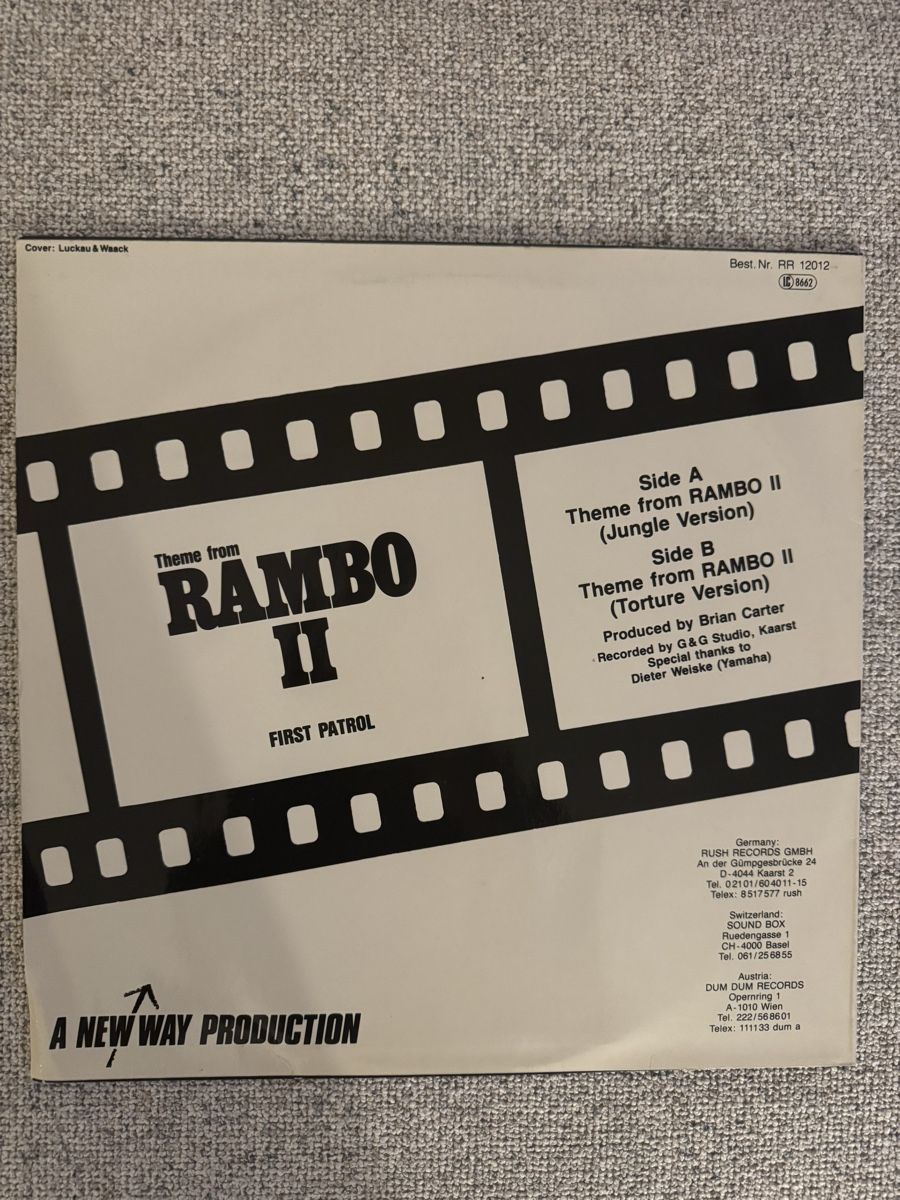 Dischi in vinile: First Patrol -  Theme from Rambo II - 12" Maxi - 80s – Usato da Rorbas venduto da BlackstarRecords 1